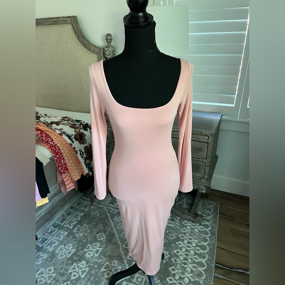Naked wardrobe pink midi dress